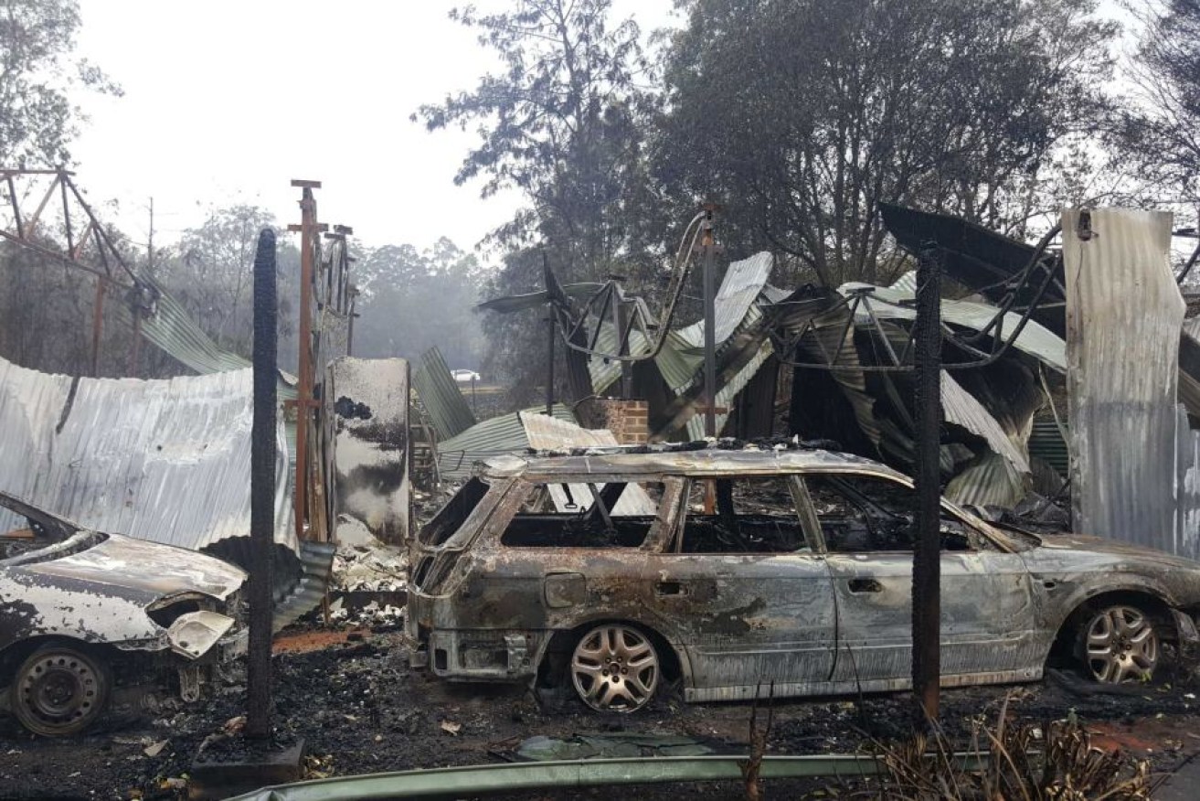 This destroyed property at Dondingalong was owned by a rural firefighter.
