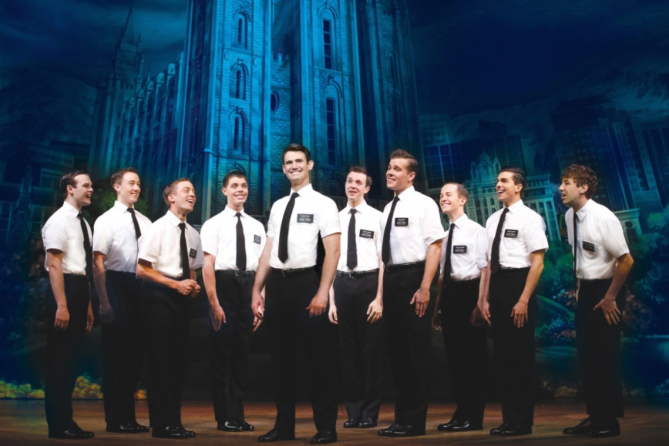 The cast of the Australian production of <i>The Book of Mormon</i>, which opens in Melbourne on February 4.