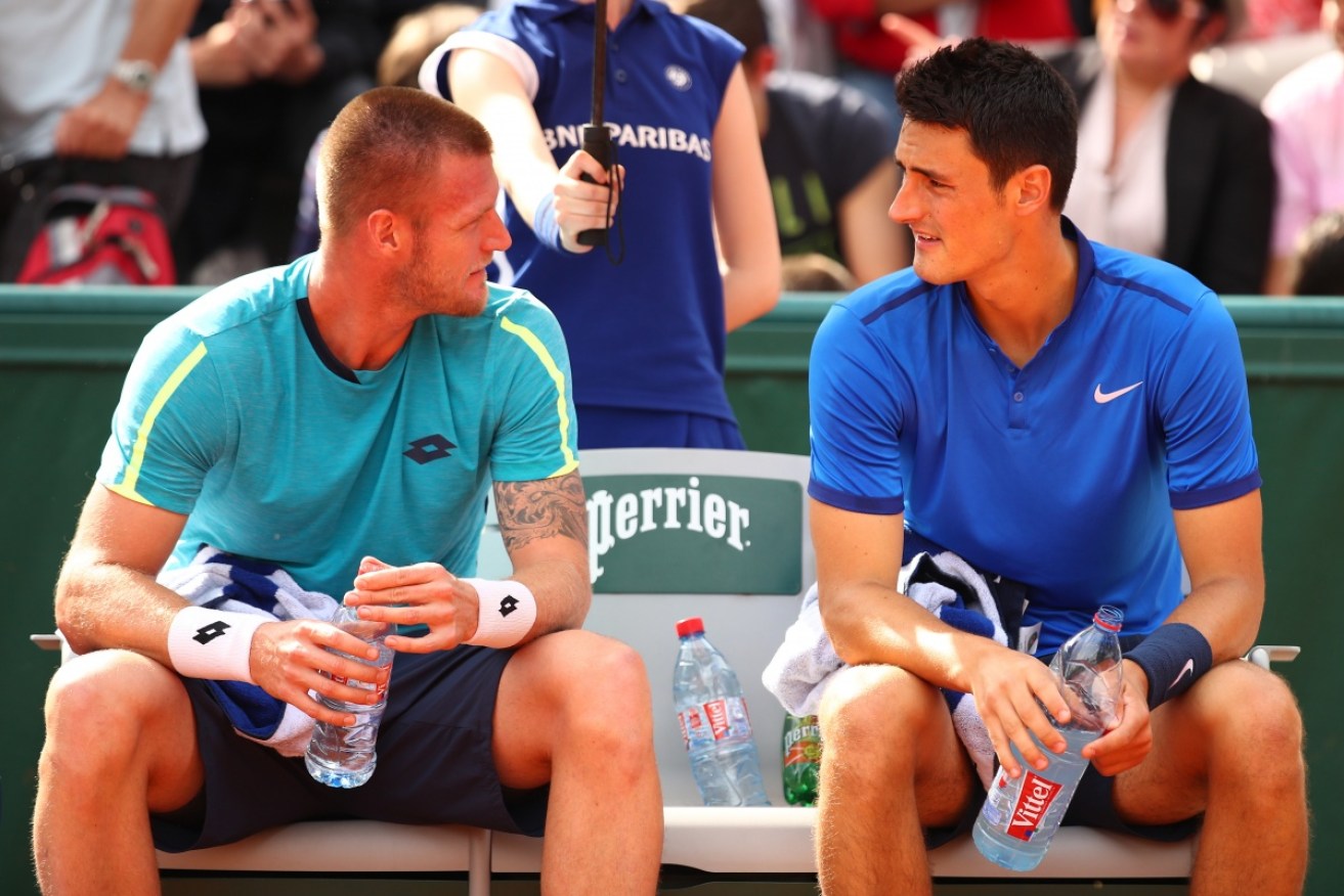 Sam Groth and Bernard Tomic have been Davis Cup teammates and doubles partners in the past.