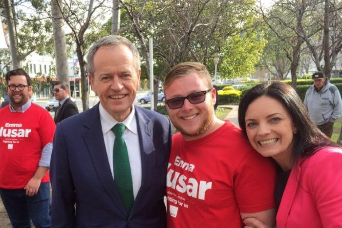 Trent Hunter has posted several photos on social media of him campaigning for Labor. 