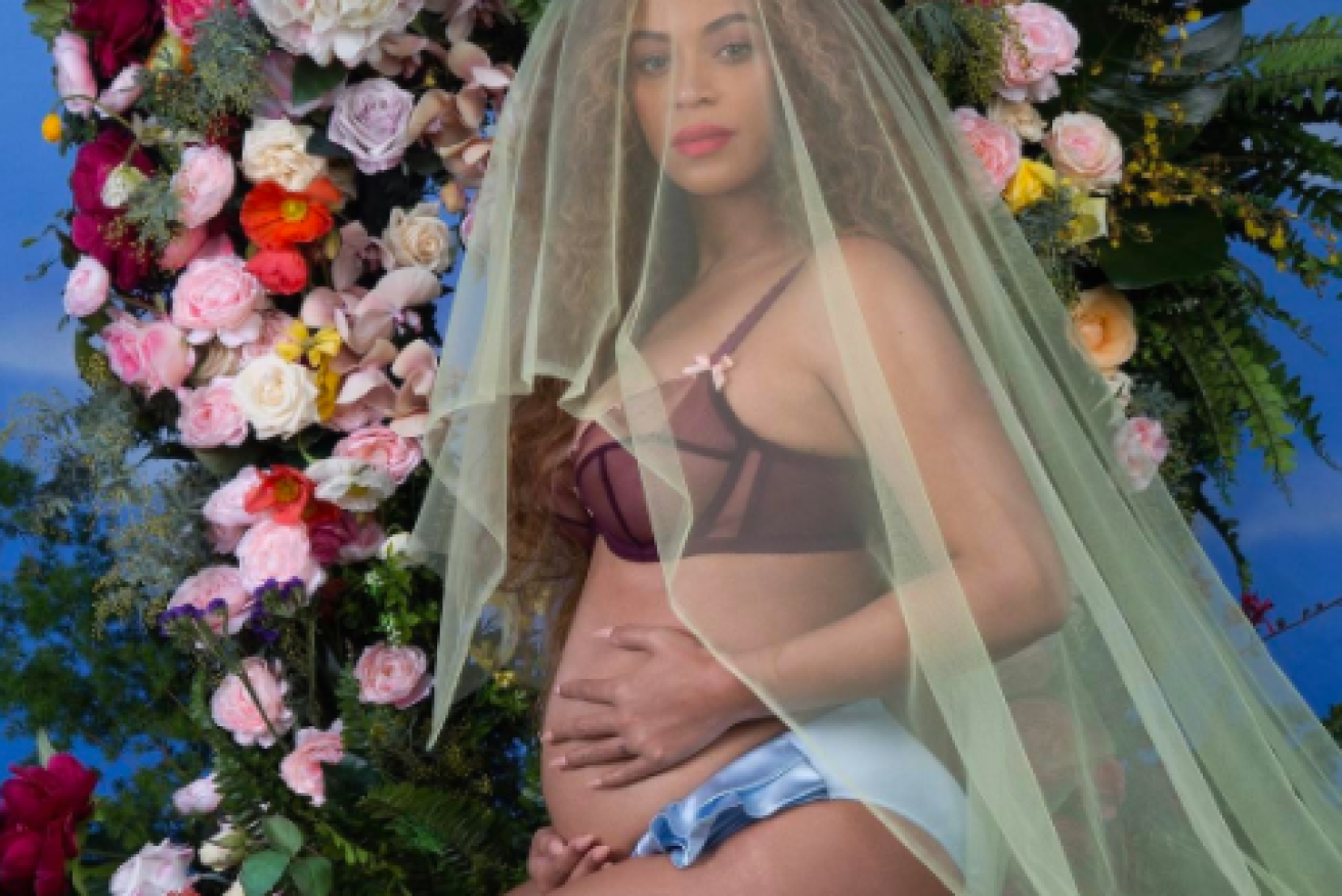 Beyonce posted this photo in February to announce she was expecting twins. 