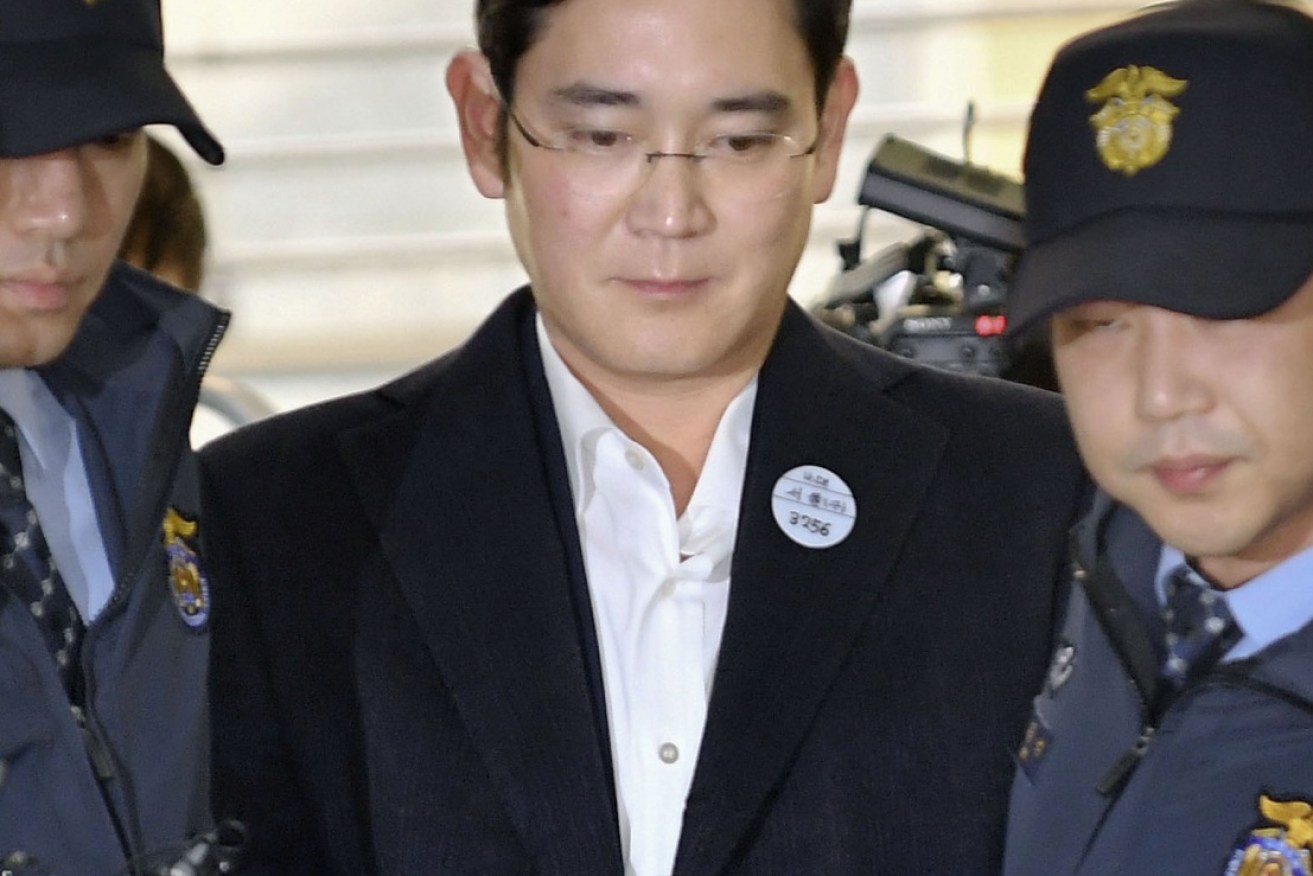 Samsung group heir apparent Jay Y.Lee (aka Lee Jae Young) after his arrest.