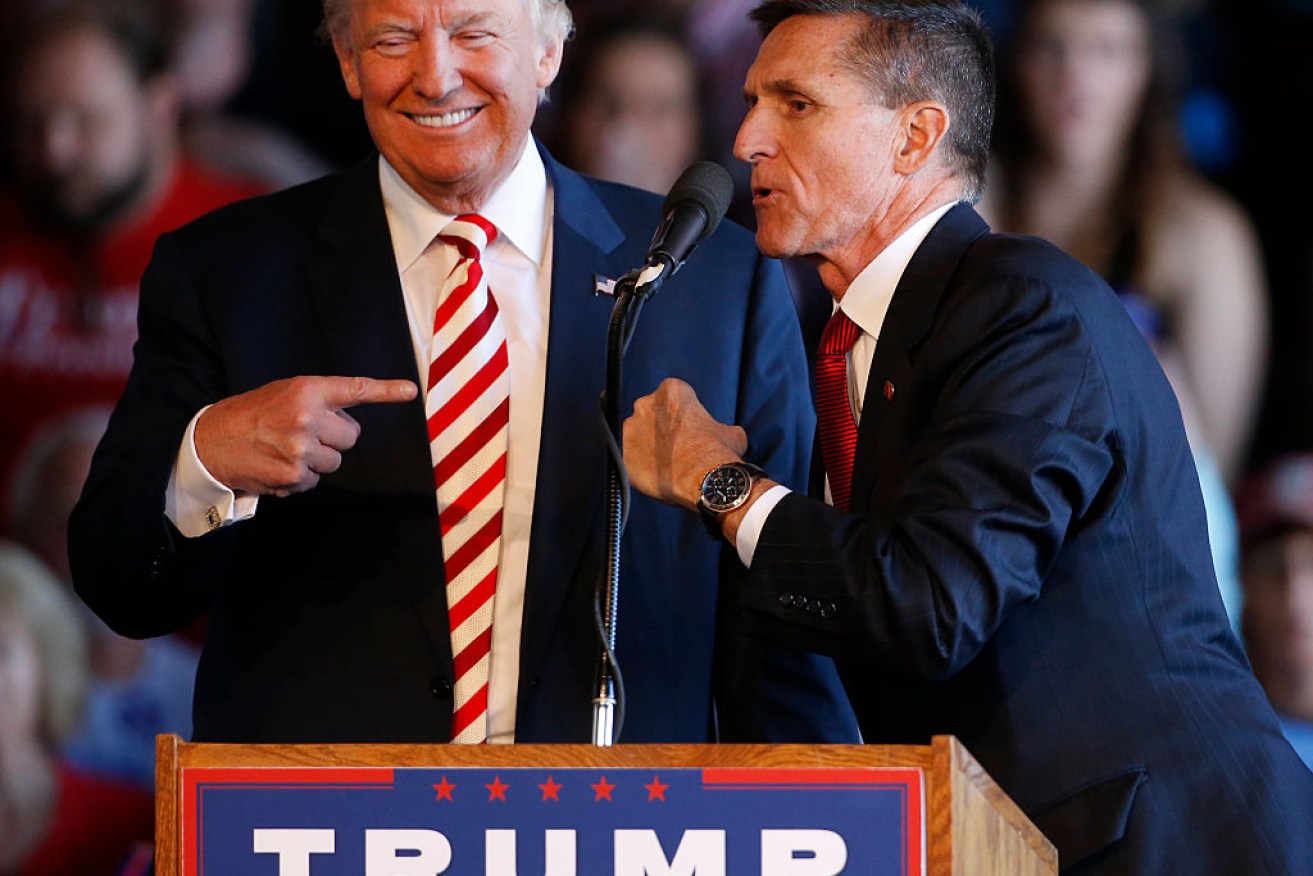 Donald Trump and Michael Flynn in happier days, before the former general was fired and charged with misleading the FBI.