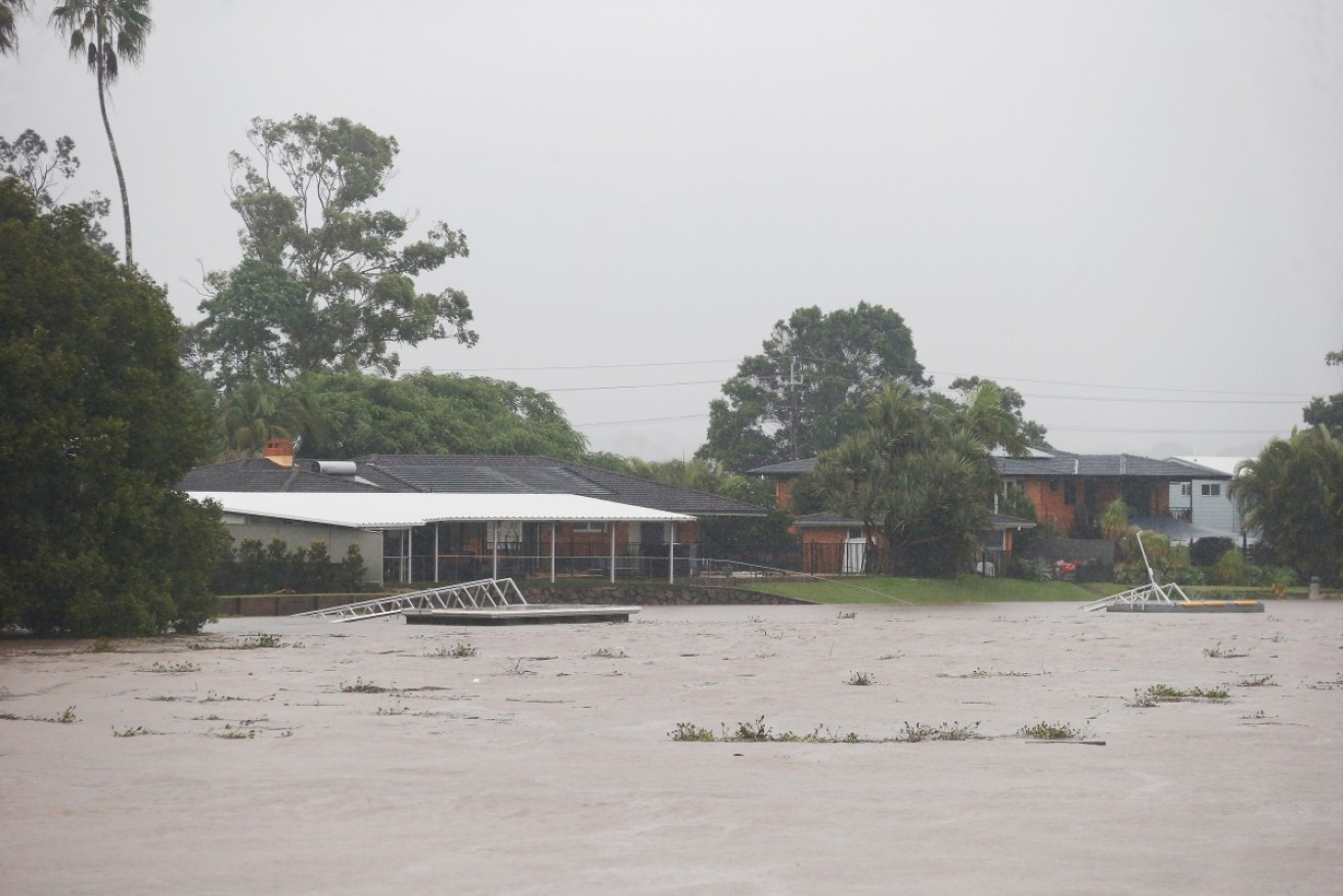 Severe weather hits northern NSW in the wake of Cyclone Debbie.