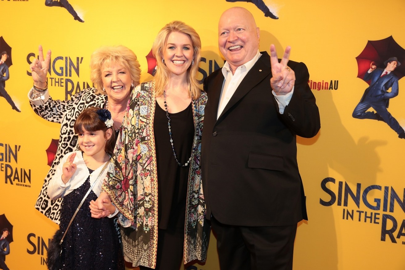 Bert Newton with his wife Patti (left), daughter Lauren (centre), and granddaughter Eva (far left).