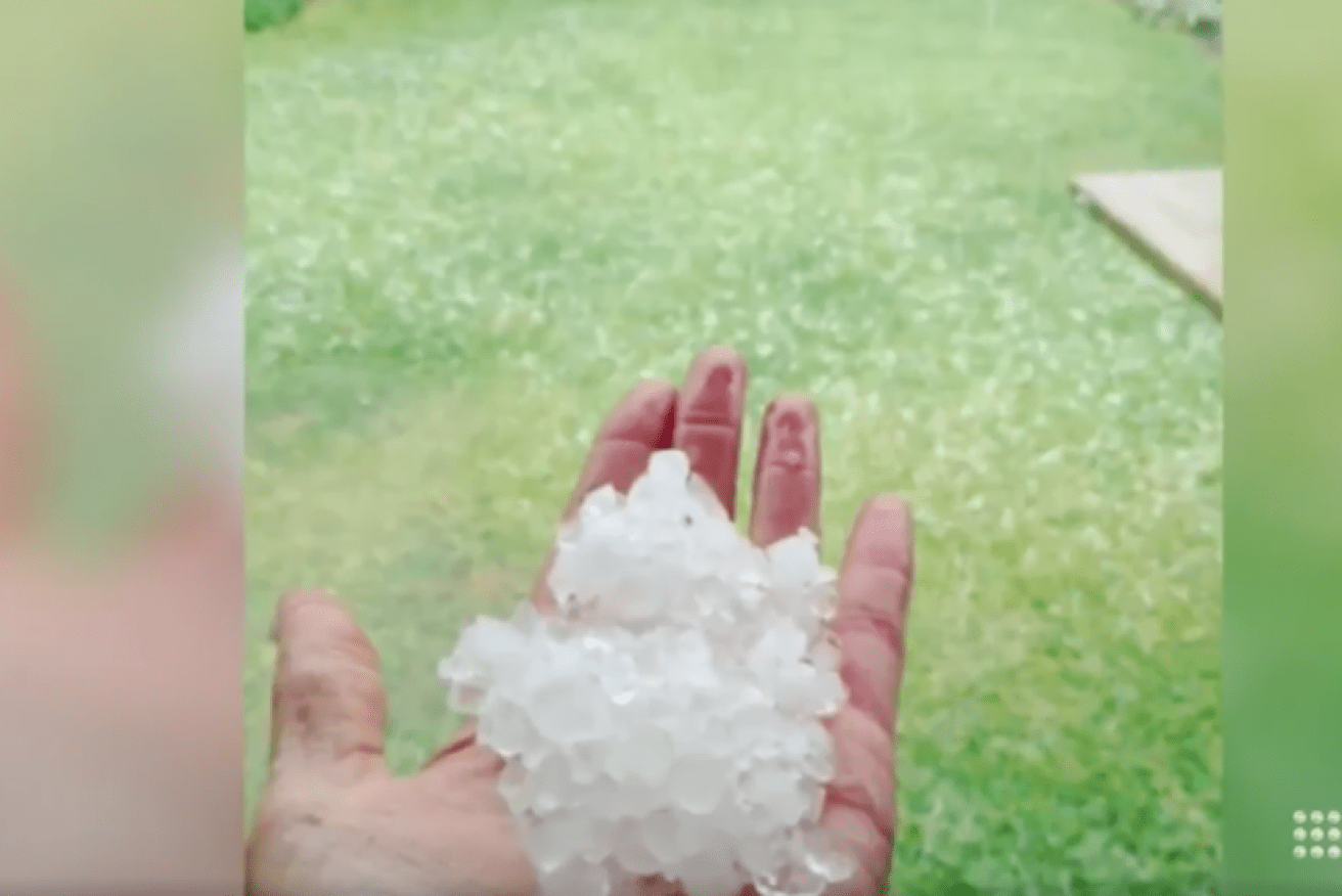 The central NSW town of Dubbo was pelted with hail on Monday.