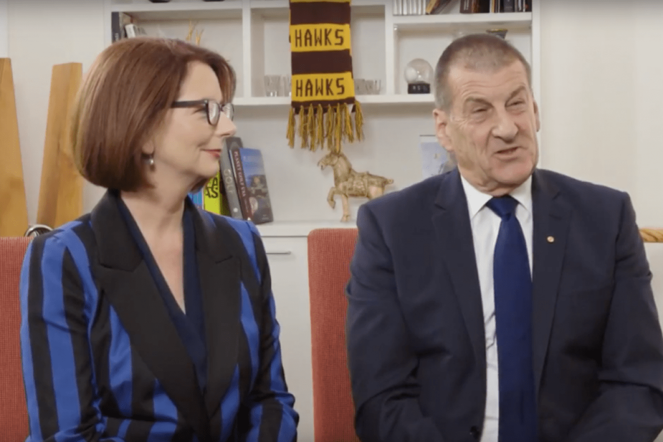 Julia Gillard and Jeff Kennett posted a video announcement video from Mr Kennett's office. 