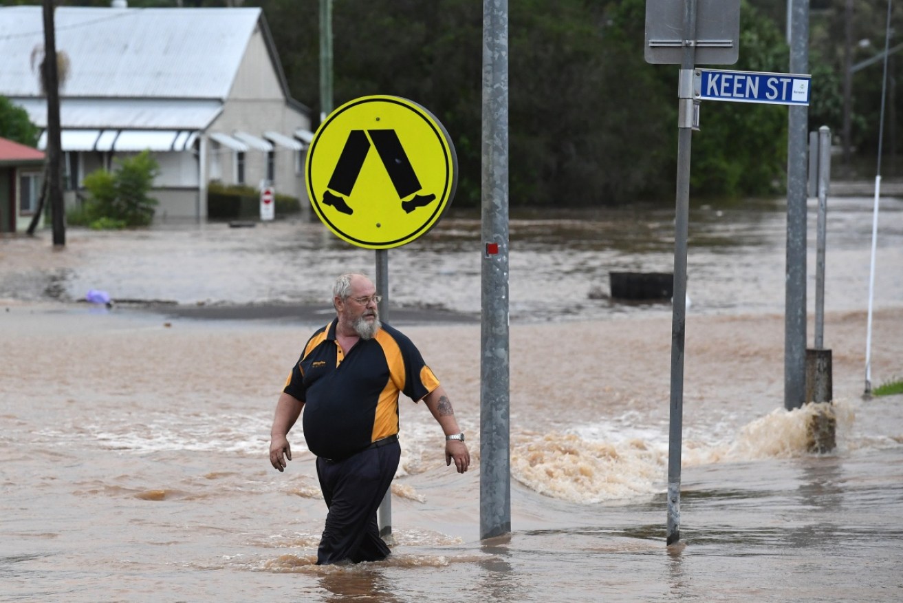 Lismore has been smashed by a massive amount of rainfall, causing its flood barrier to be breached. 