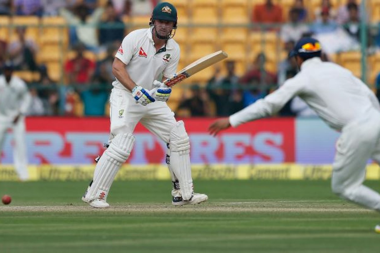 Australia's Shaun Marsh plays a shot during day two of the second test  in Bangalore.