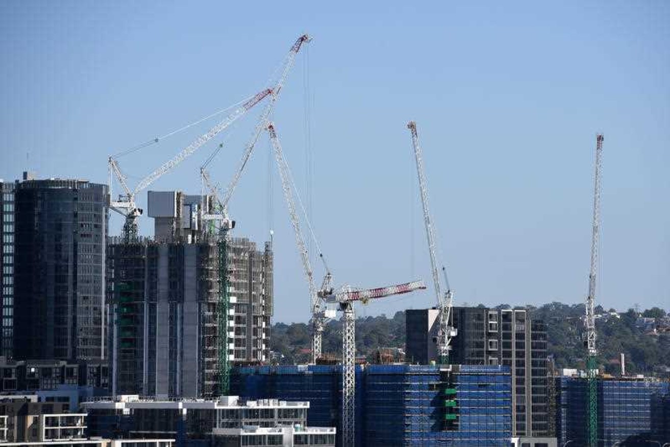The number of cranes on Australian high-rise sites surged 323 per cent since late-2013.