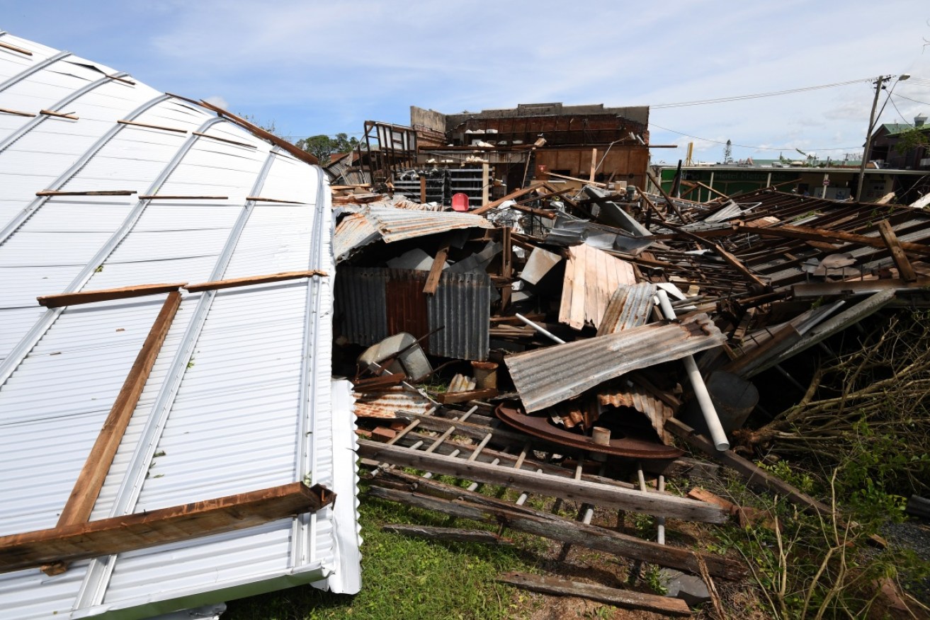 A ruined factory after Cyclone Debbie ripped through Proserpine.