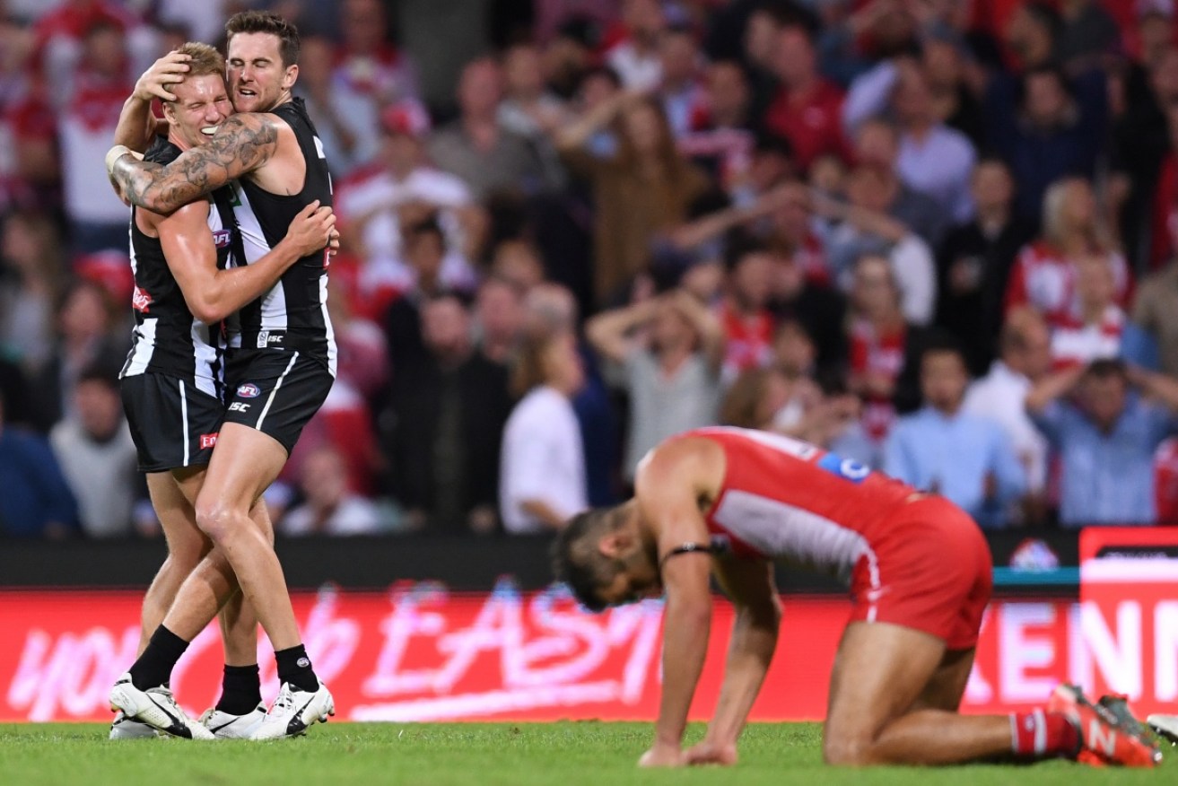 Playing his 250th game, Buddy Franklin kicked just three behinds despite almost setting up a win for his team.
