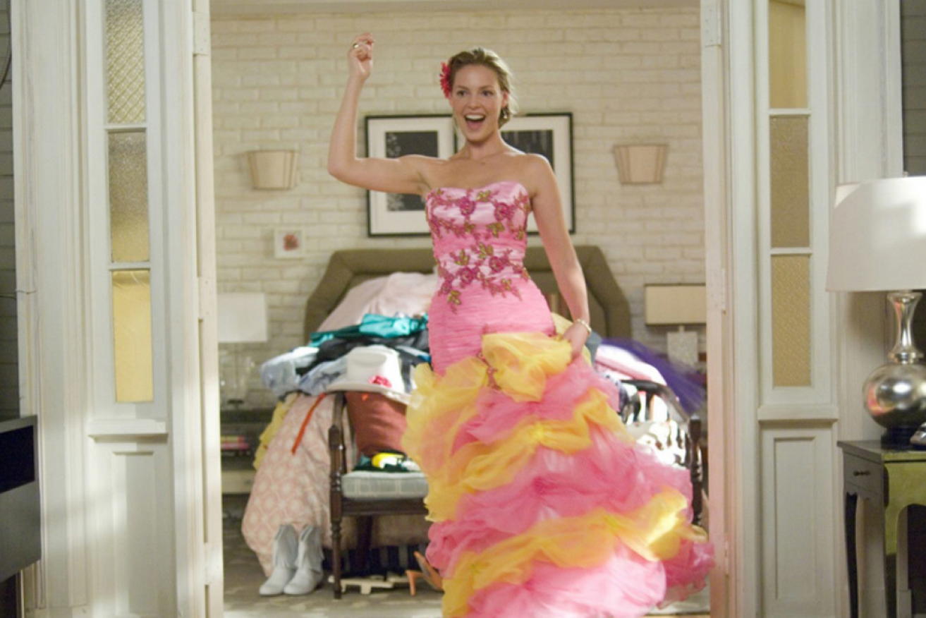 The 2008 romantic comedy <i>27 Dresses</i> captures the challenges of dressing for a wedding. 
