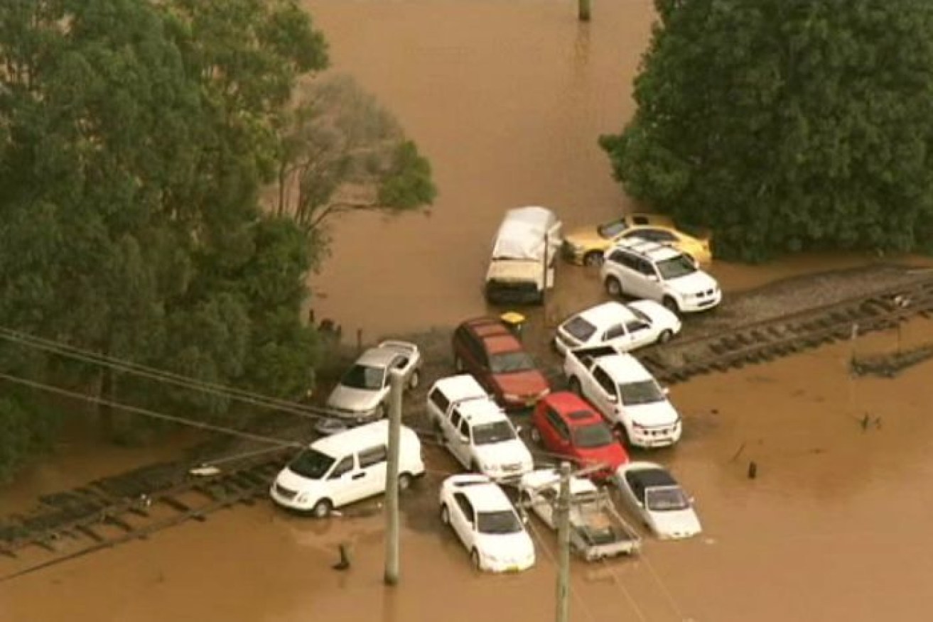 Cars swept away in Murwillumbah in northern NSW. 