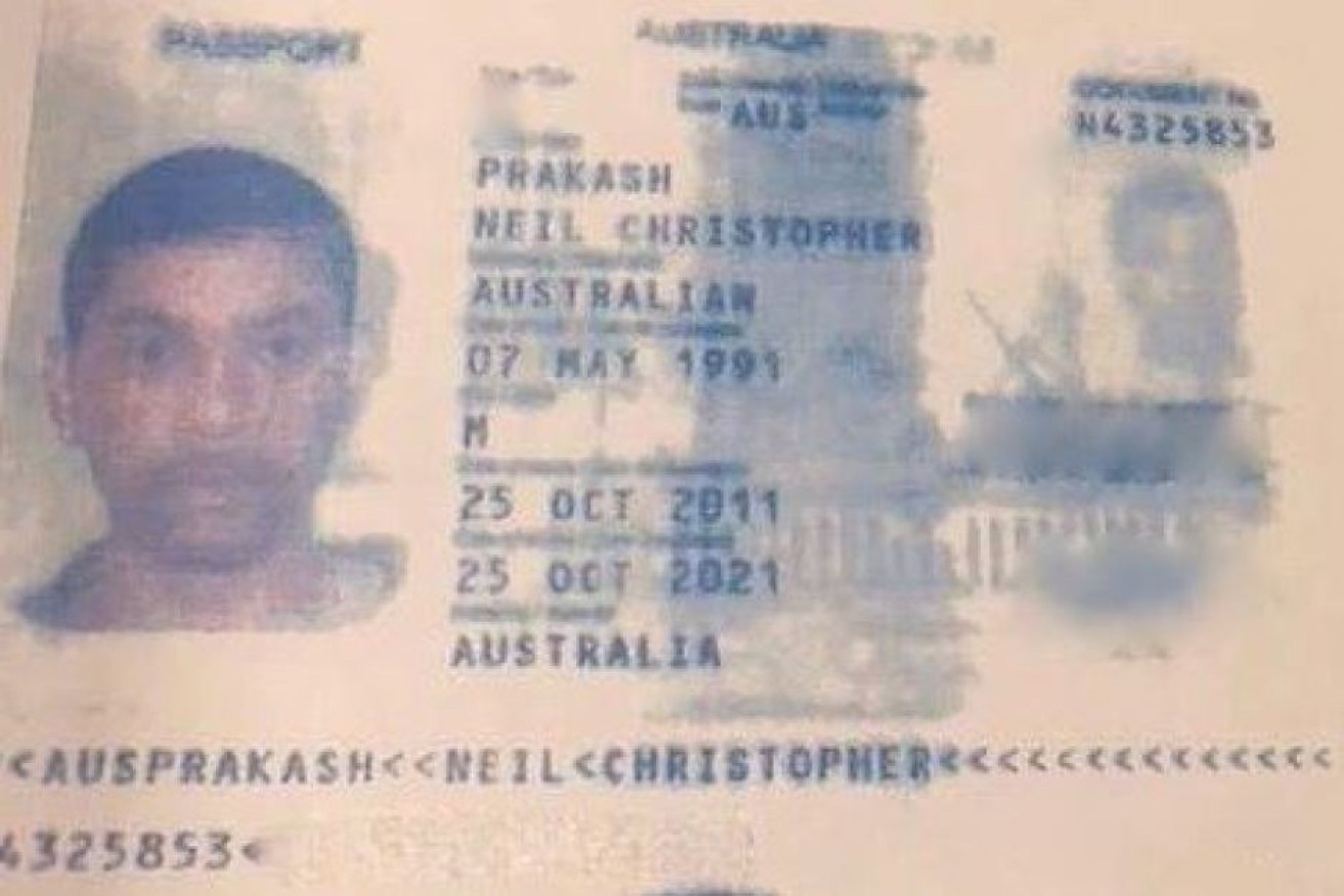 Neil Prakash's old Australian passport. 