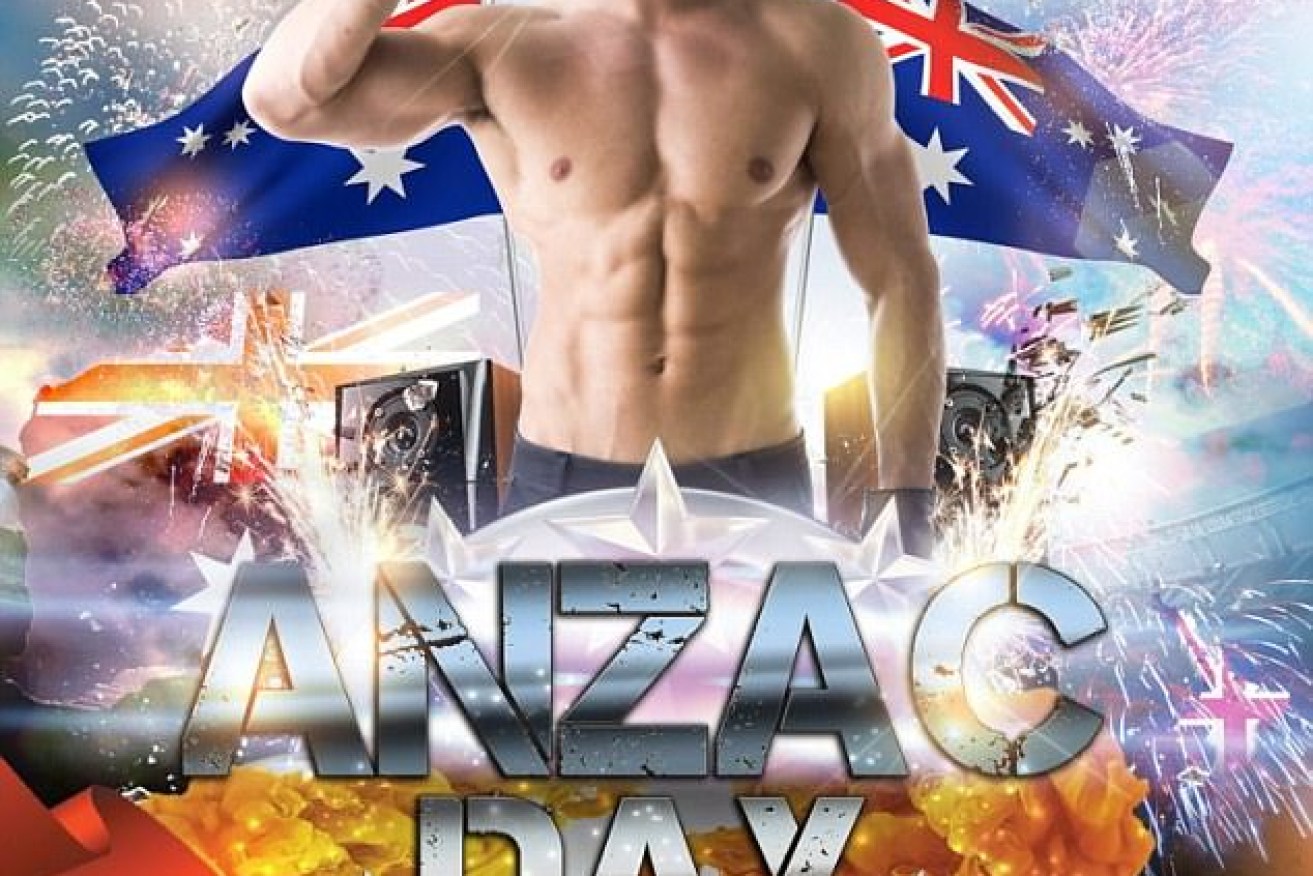 Stonewall Hotel's promotional poster for its Anzac Day party.