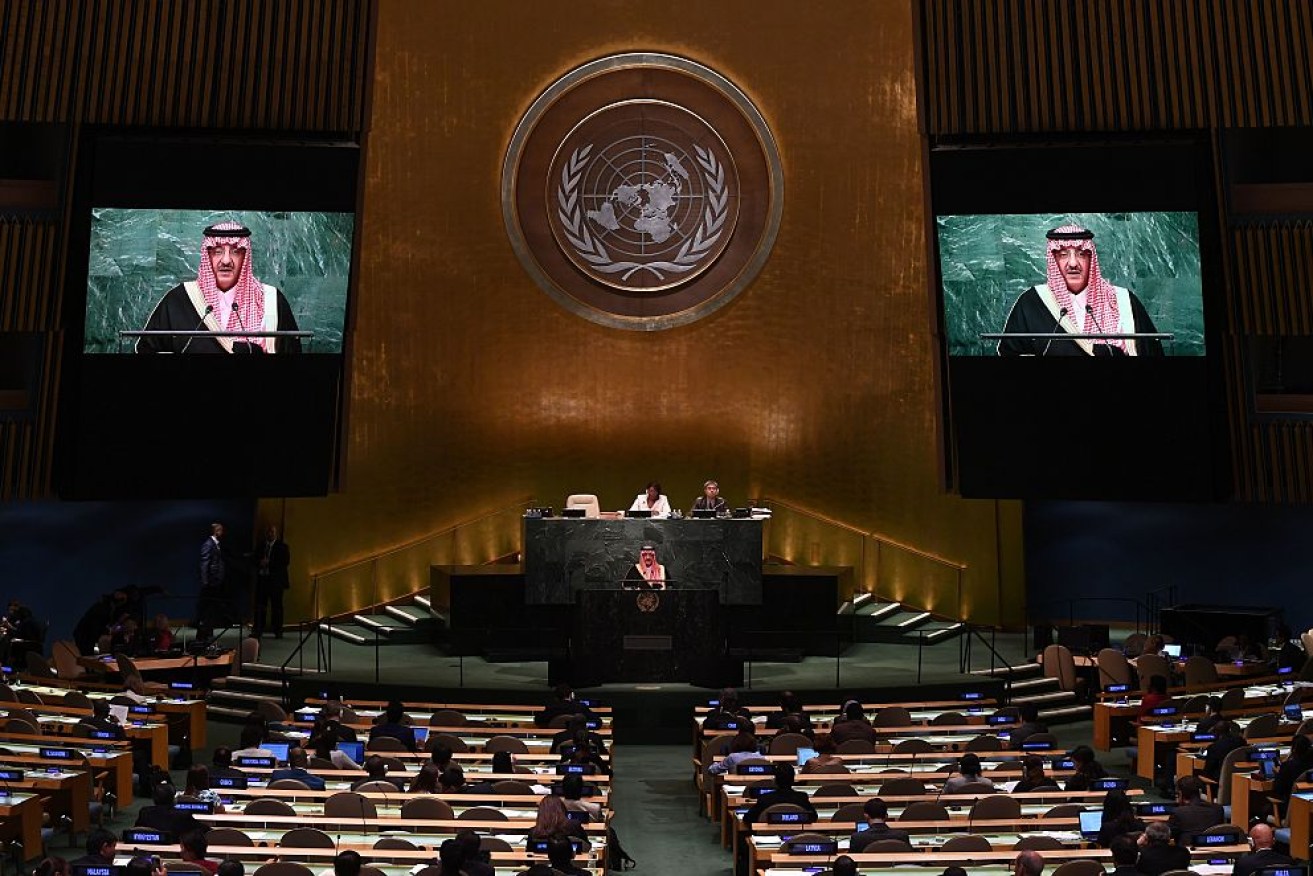 The United Nations is not using the Voice to Parliament to coup Australia, no matter what a former-Neighbours actress says. Photo: Getty