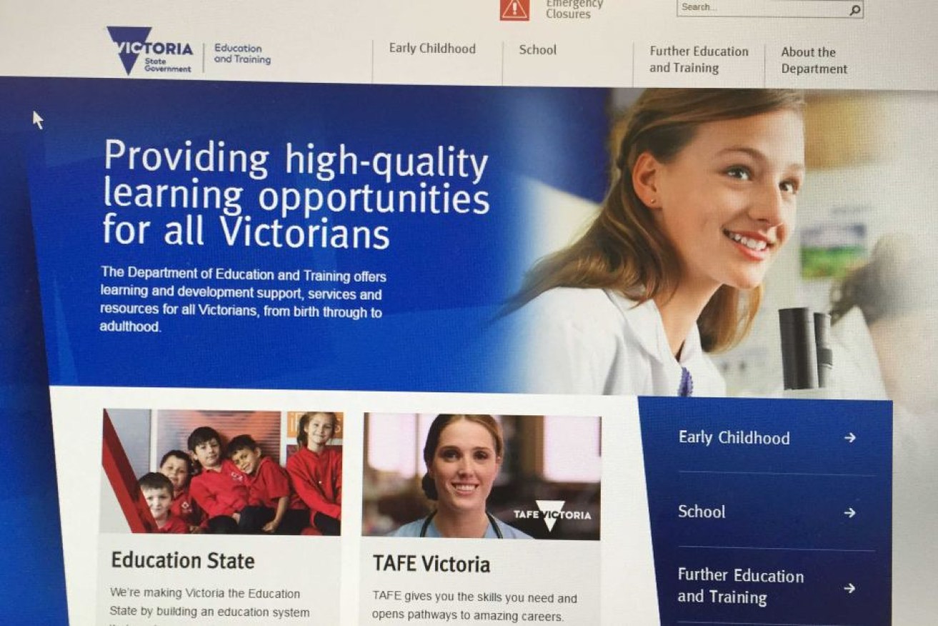 The details were on the Victorian Education Department website for about 24 hours.