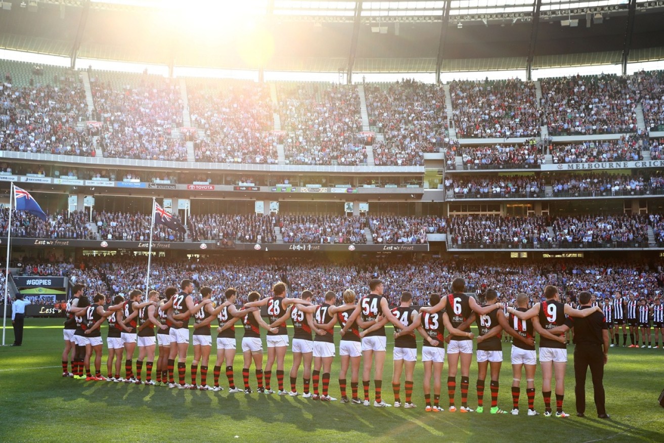 Big crowds attend the AFL's Anzac Day blockbuster.