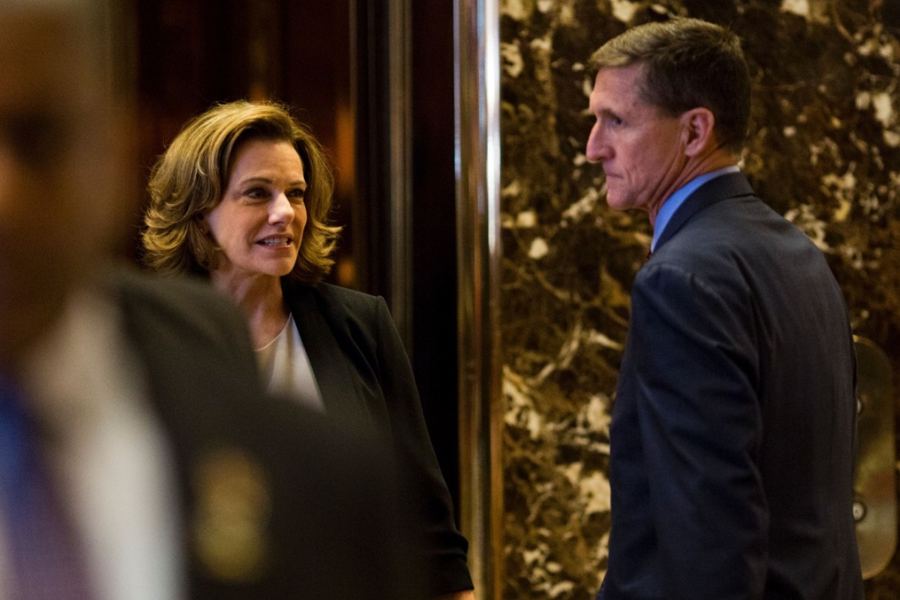 KT McFarland, left, with Michael Flynn at Trump Tower.
