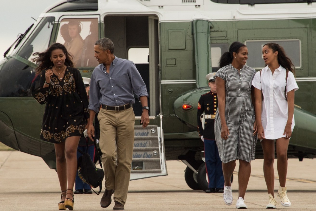From left: Sasha, Barack, Michelle and Malia Obama haven't been able to steer clear of the spotlight.