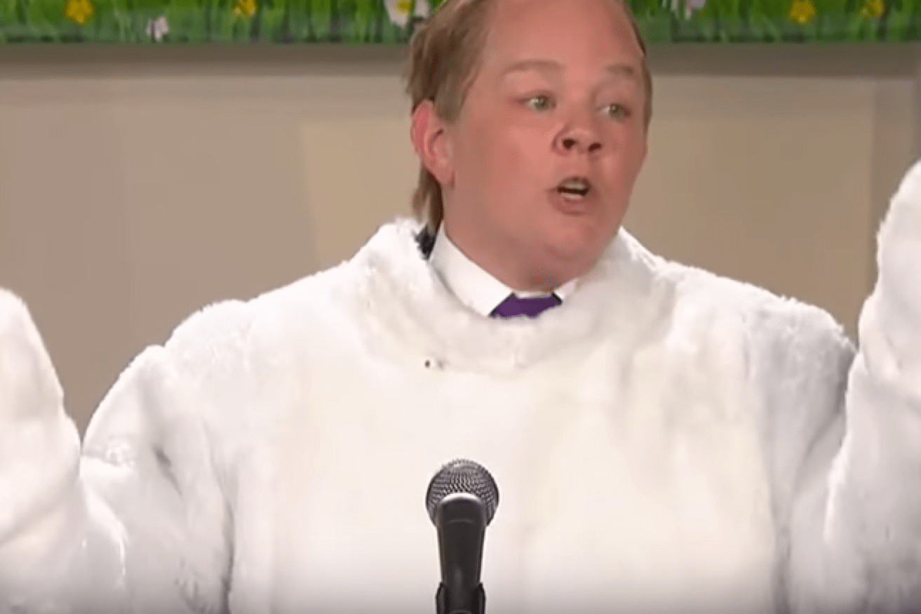 "If you guys didn't focus on every little slur and lie I said": Melissa McCarthy as Sean Spicer.