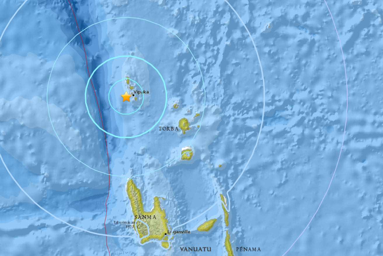 The quake was centred about 250km northwest of Vanuatu's Santo Island.