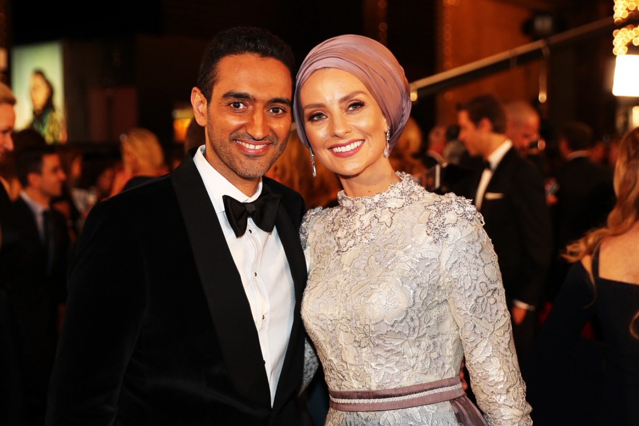 Last year's Gold Logie winner Waleed Aly and his wife Dr Susan Carland kick off the red carpet.