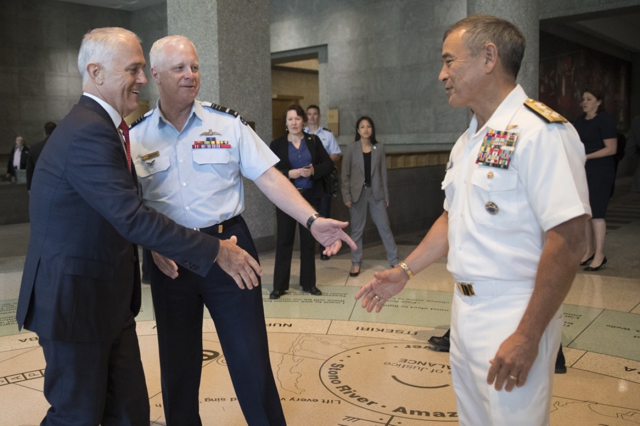 Malcolm Turnbull met Admiral Harry Harris, commander of US Pacific Command. ahead of his delayed talks with Donald Trump.