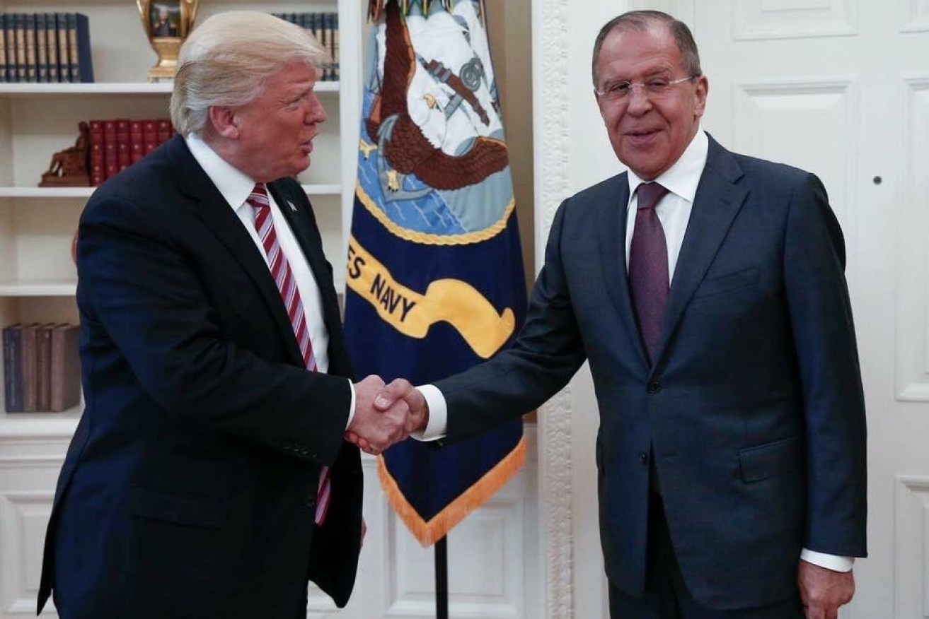 US President Donald Trump meets with Russian Foreign Minister Sergey Lavrov in the Oval Office of the White House. 