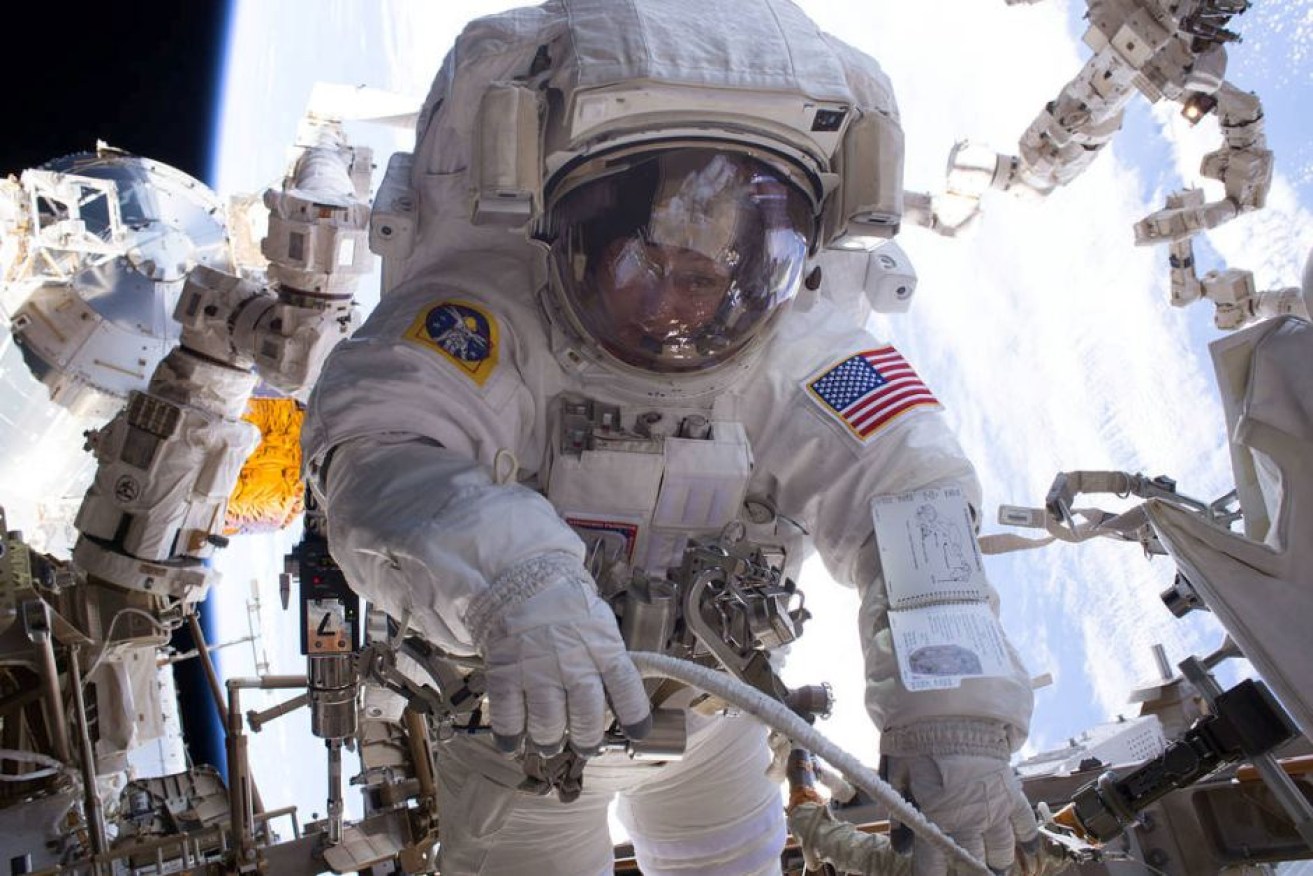 NASA astronauts Peggy Whitson (pictured) and Jack Fischer will partner for the spacewalk.