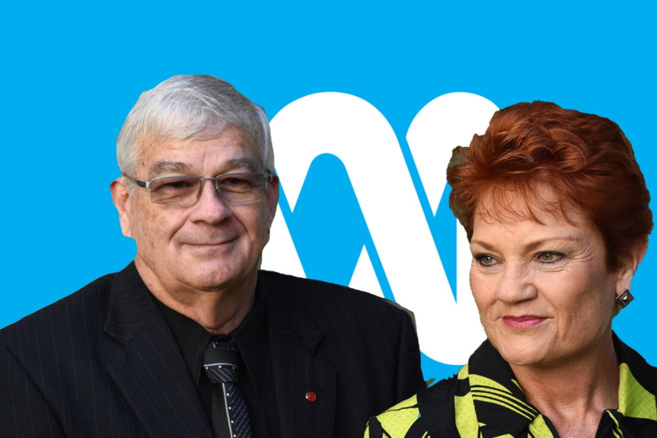 Brian Burston and Pauline hanson in happier days. demanded the ABC budget be slashed, only to hear leader Pauline Hanson withdraw the threat.