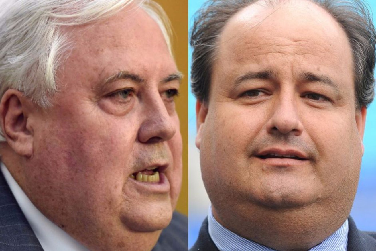 Clive Palmer (left) was due in court to be questioned over whereabouts of Clive Mensink (right).