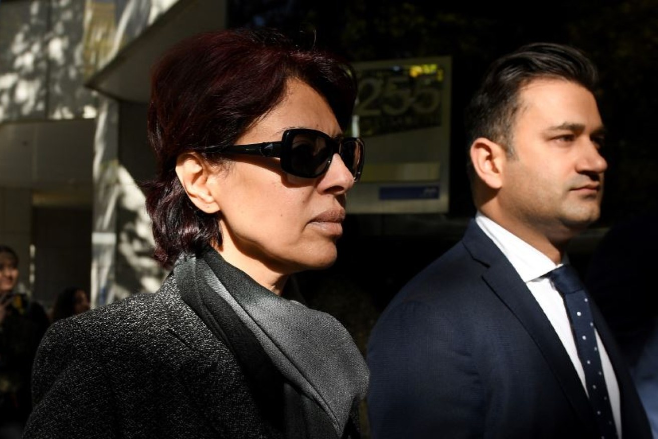 There was no sign of the jewellery Eman Sharobeem is said to have bought as she arrives at the ICAC hearing. 