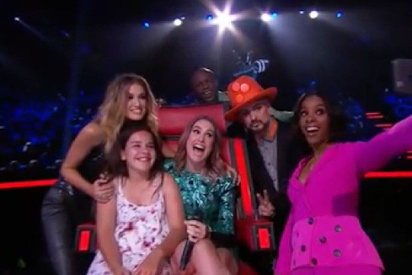 When Natalia Eggett flopped on <i>The Voice</i> no one was more upset than daughter Kayla, who burst into tears. Delta organised the group selfie.