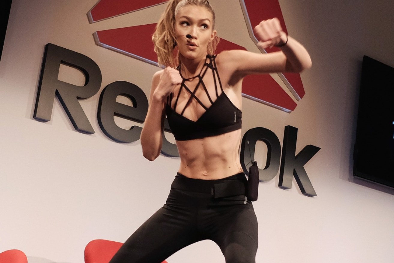 Super-fit model Gigi Hadid favours Reebok activewear, for which she is an ambassador.