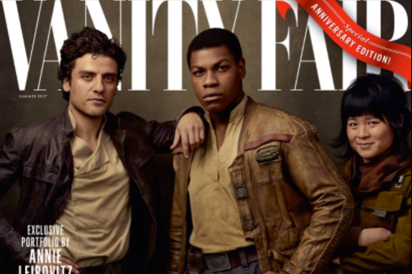 Oscar Isaac, John Boyega and Kelly Marie Tran on the cover of Vanity Fair's Summer 2017 issue. 