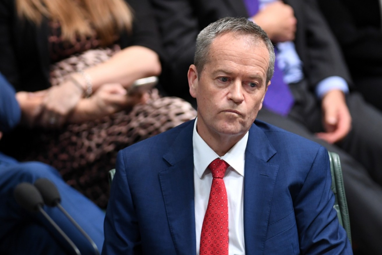 Bill Shorten is pictured in Question Time in the House of Representatives on Tuesday