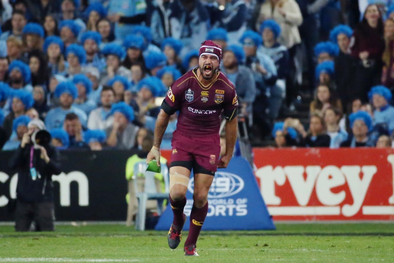 Johnathan Thurston reacts after his kick to seal the match during State of Origin Game II.