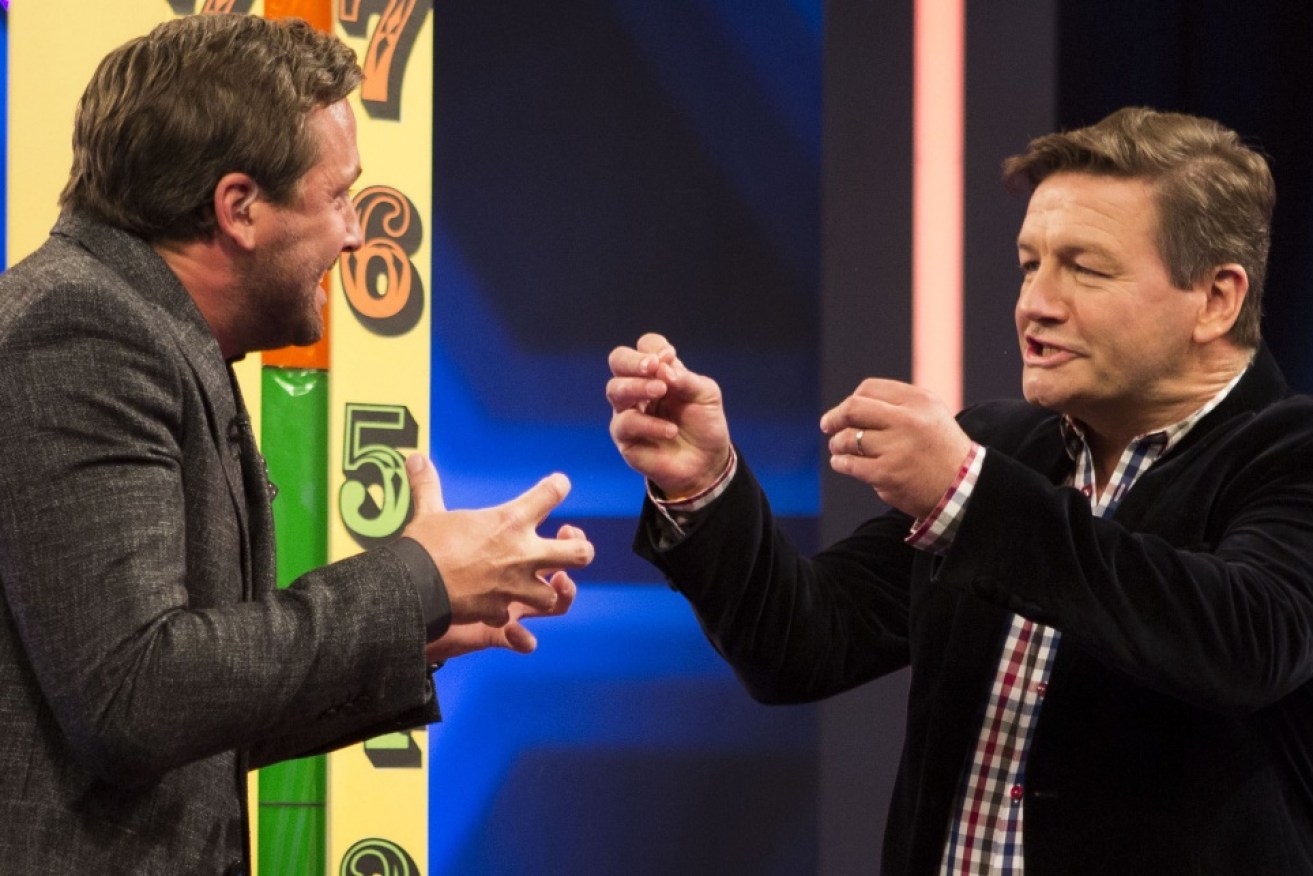 Lawrence Mooney messes around on the set of Seven's new show <i>Behave Yourself</i>.