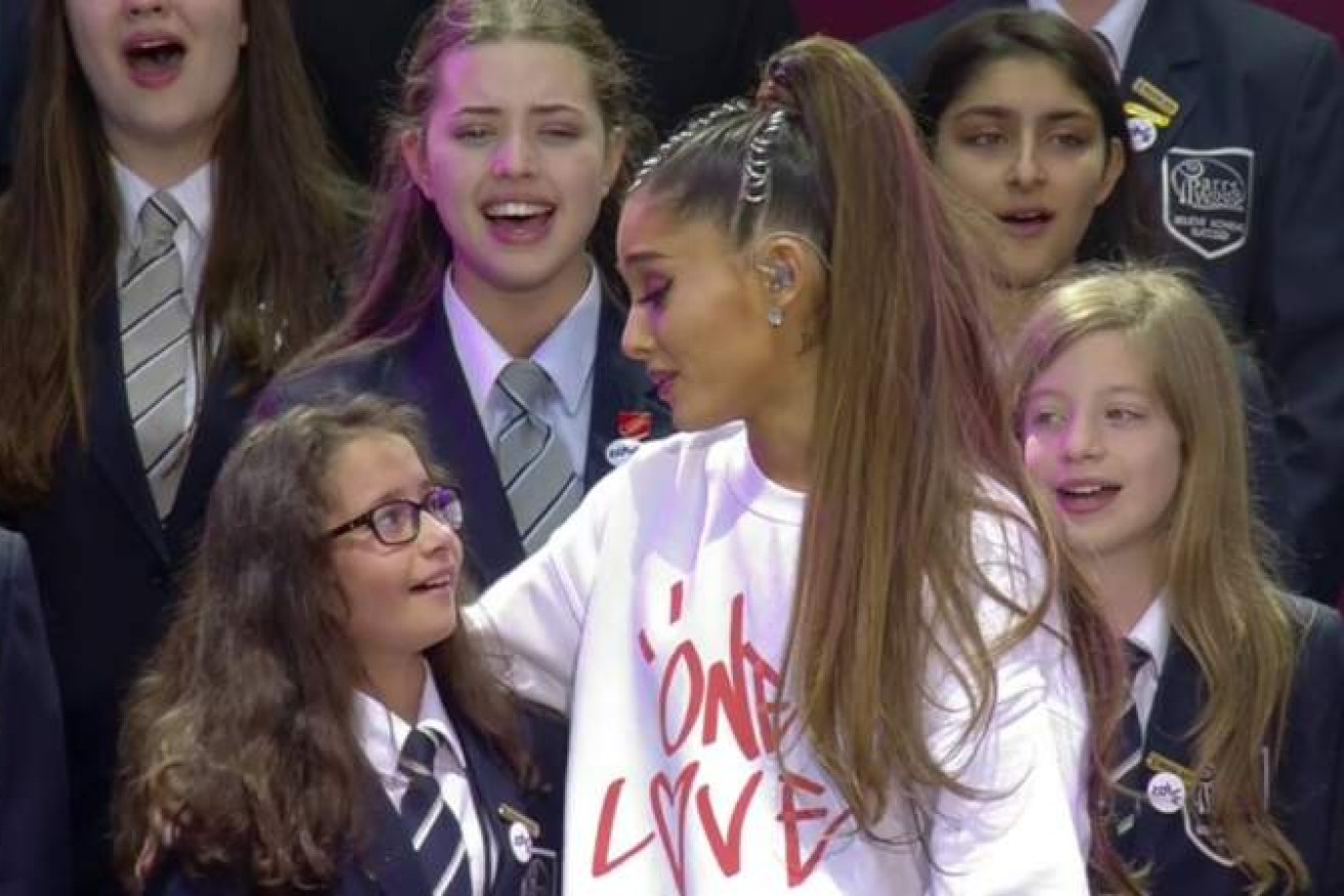 Ariana Grande has returned to Manchester for the One Love Manchester charity concert.