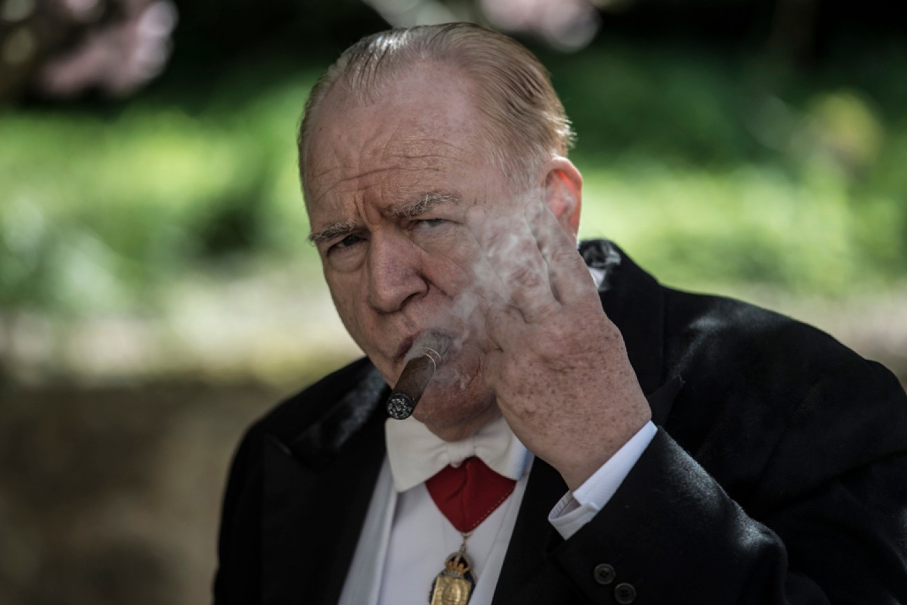 Brian Cox completely transformed to play Winston Churchill.