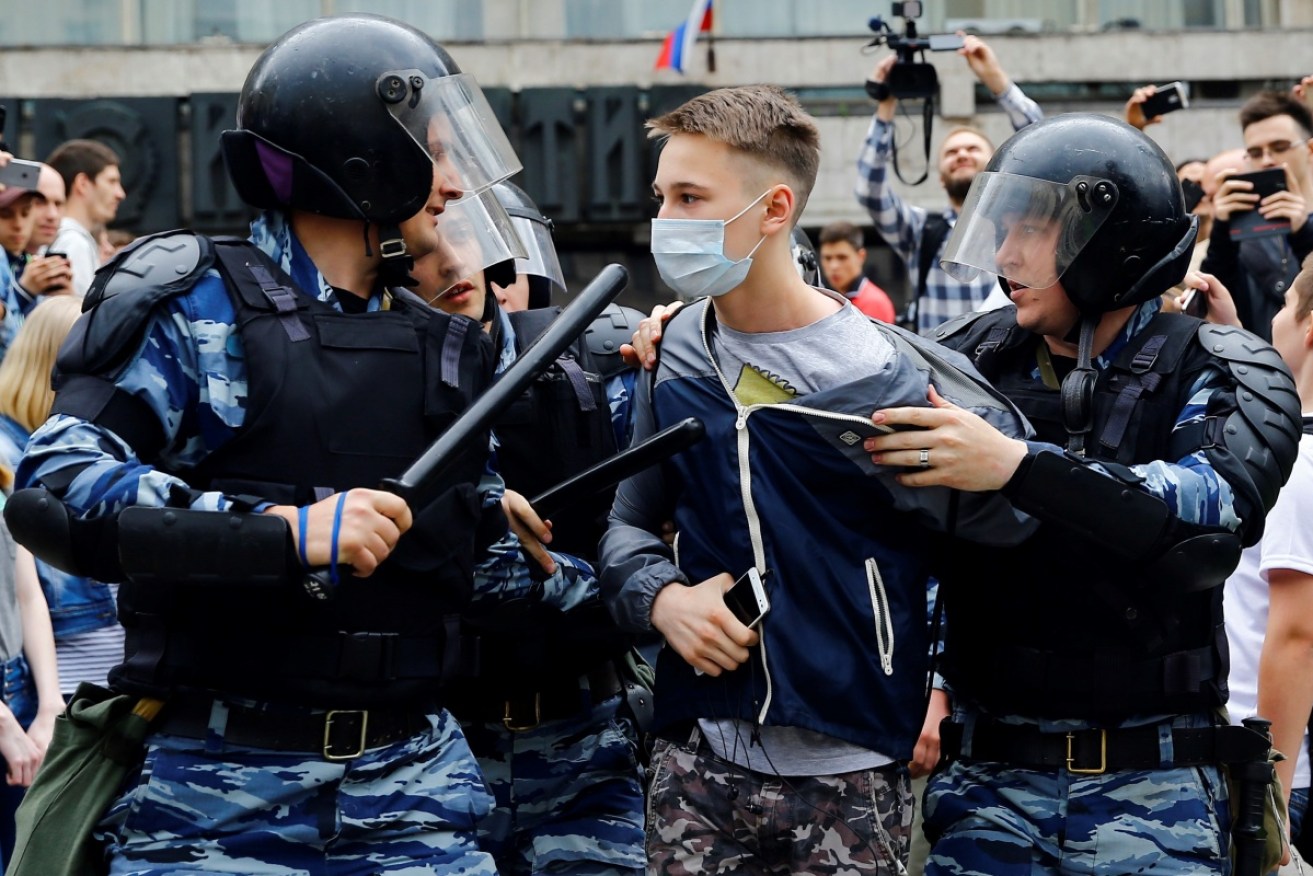 Hundreds of people have been arrested during anti-Putin protests in Russia.