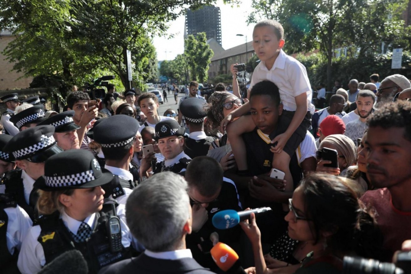 A seven-year-old boy has questioned what the London mayor Sadiq Khan is going to do about the Grenfell Tower fire deaths.