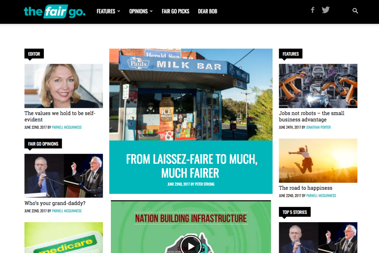 The Liberal Party's new website 'The Fair Go' was launched on Saturday. 