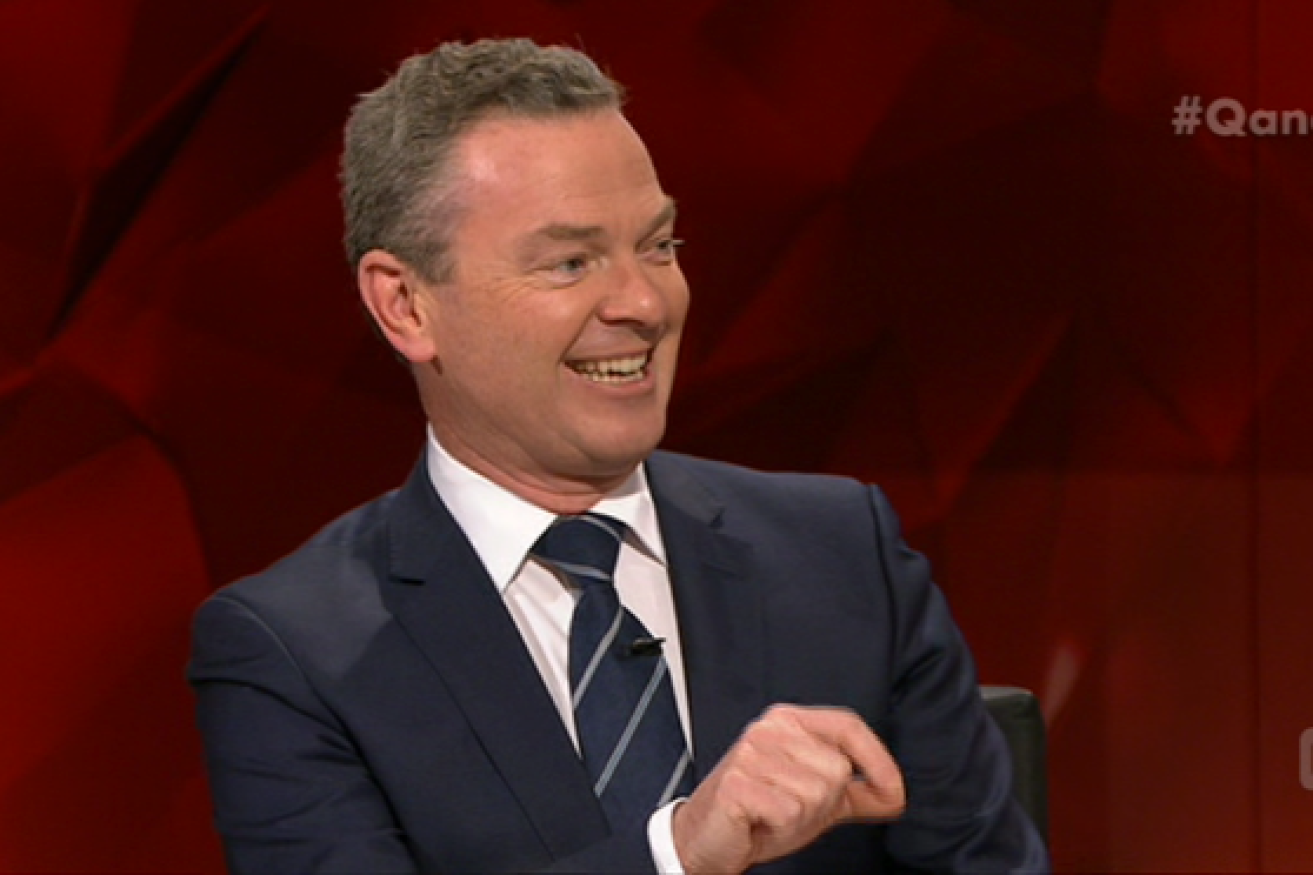 Minister for Defence Industry Christopher Pyne admits to hilarious clanger on Q&A.