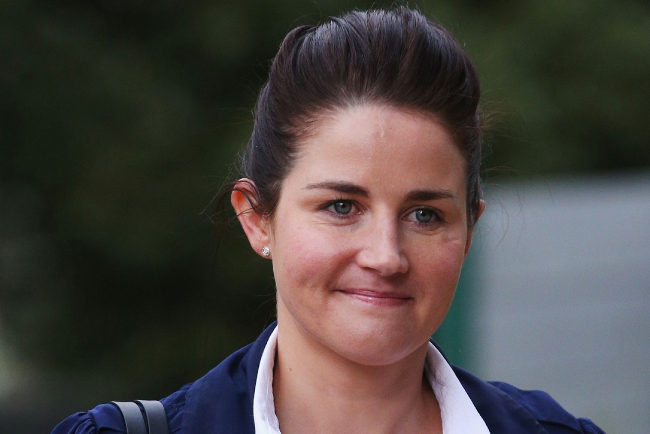 Michelle Payne arrives at Thursday's inquiry after testing positive to a banned substance.