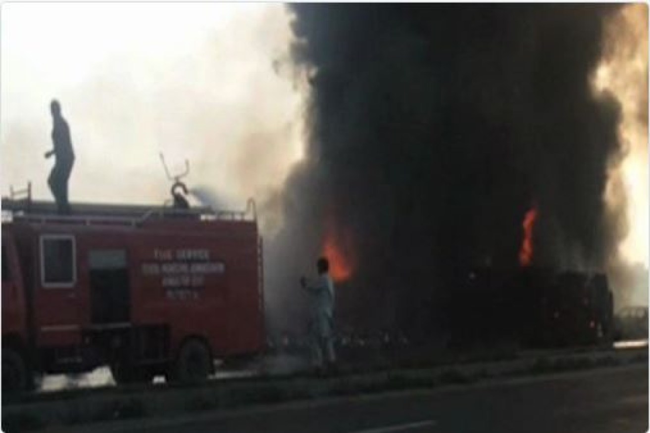 More than 120 people have been killed on a Pakistan highway after oil tanker crashed and ignited a huge blaze.