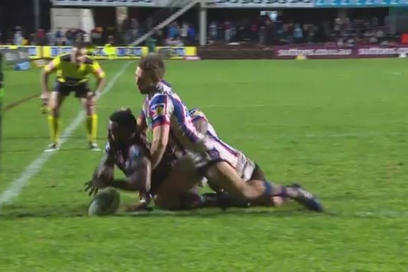 If bumped referee Jared Maxwell had called for a video review Akuila Uate's match-sealing try would have been disallowed.