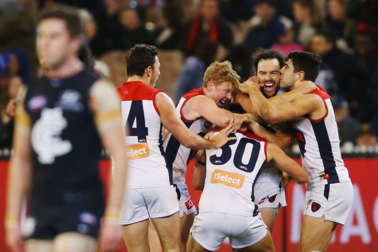 Melbourne won a thriller over Carlton but the victory was not without incident.